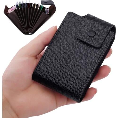 Men Business Leather Wallet ID Credit Card Key Pouch Holder Name Cards Case Pocket Money Organizer Pack Waterproof Coin Bag