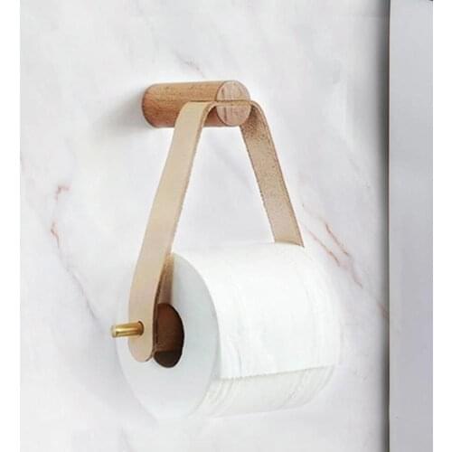 Wooden Rolled Toilet Paper Holder Bathroom Storage Paper Hand Towel Dispenser Toilet Tissue Paper Rack #33