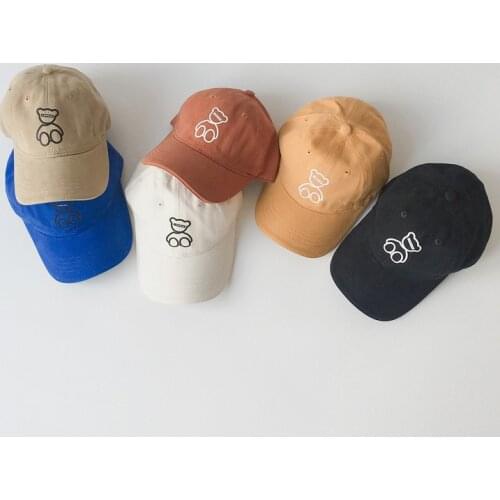 Children Baseball Caps Spring Autumn Bonnet Cartoon Bear Printed Hat For Boys Girls Outdoor Visors 2 3 4 5 6 Years Kids Hats