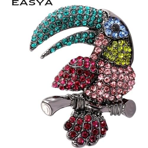 EASYA Cute Bird Brooch Suit Simple Inlaid Zircon Accessories Clothing Corsage Jewelry Fashion Suit Brooch Accessories