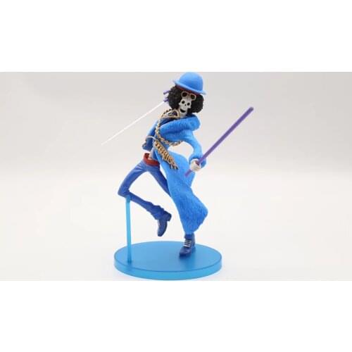 16CM pvc Japanese anime figure ONE PIECE BROOK Burukku blue luxury cloth action figure collectible model toys for boy