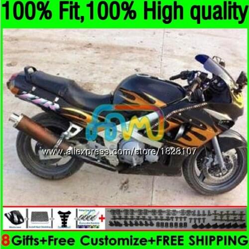 Injection For KAWASAKI ZZR-400 ZZR 400 Orange flame 01 03 04 05 06 07 155BS.92 ZZR400 2000 2001 2002 2003 2005 2006 2007 Fairing