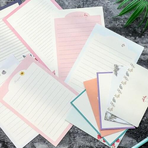 1 Set/6 Pcs Korean Creative Small Fresh Flowers Letter Paper Envelopes Lovely Romantic Colorful Letters Envelopes + Stationery