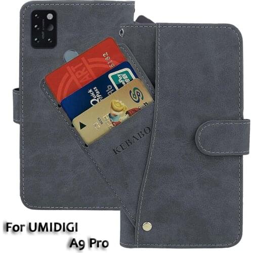 Leather Wallet UMIDIGI A9 Pro Case 6.3" Flip Fashion Luxury Front Card Slots Cases Cover Business Magnetic Phone Bags