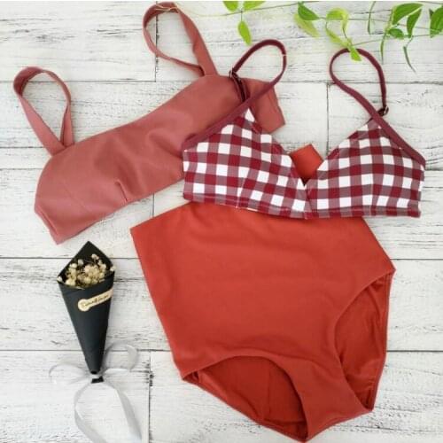 Swimwear Swim Suit Bikini Girl Biquini Infantil For Women Separate Bathing Suits Girls Korean Swimsuit Three Piece Retro Vintage
