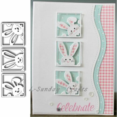 L-Sunday Crafts Dies Cuts Bunny Metal Cutting Dies Stencils Scrapbooking Embossing Album Card Decor Craft