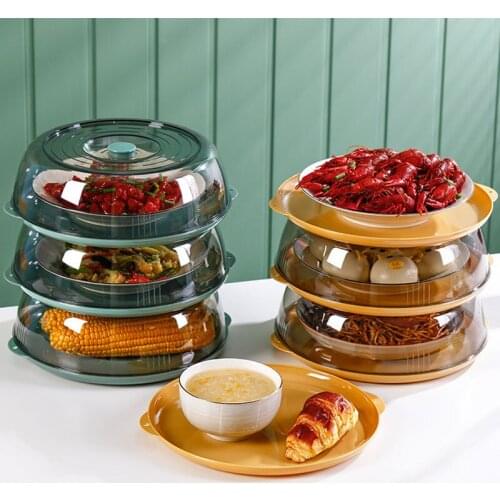 Multi-Layer Heat Preservation Vegetable Cover Fresh-Keeping Dust Cover Food Cover Microwave Cover Reusable Fridge Organizer