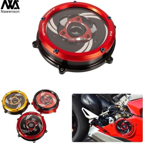 Clear Clutch Cover Set CNC Aluminum Motorcycle Accessories for Superbike Panigale V4/S 2018-2020