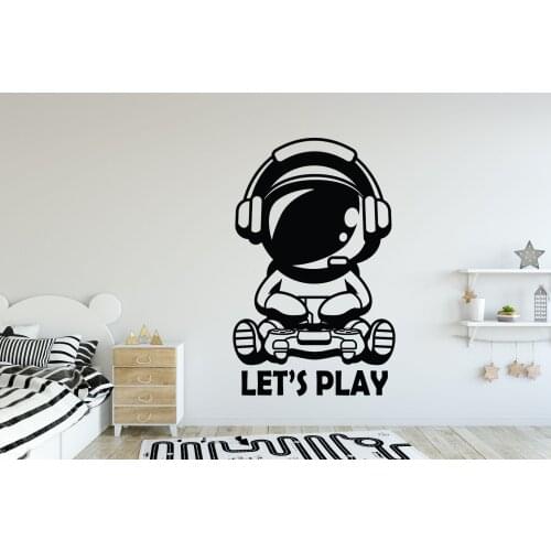 Game wall stickers little astronaut cute decals kids room game stickers decoration vinyl waterproof stickers kids gifts YX24