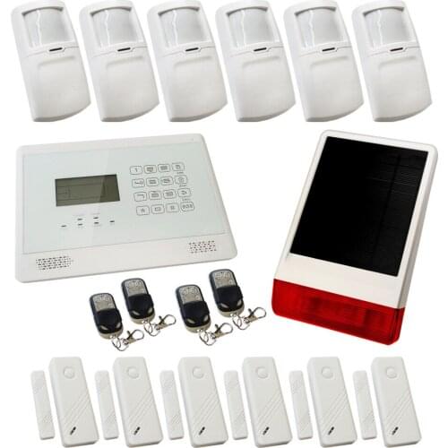 New Wireless & Wired GSM SMS Autodial Intruder Burglar House Alarm Solution with Solar Powered Siren Solar strobe siren