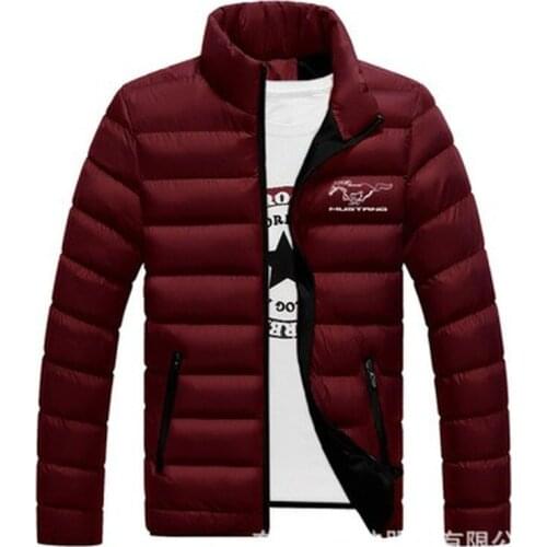 New fashio for Mustang logo Winter Jackets Parka Men Autumn Warm Outwear Brand Slim Mens Coats Casual Windbreaker