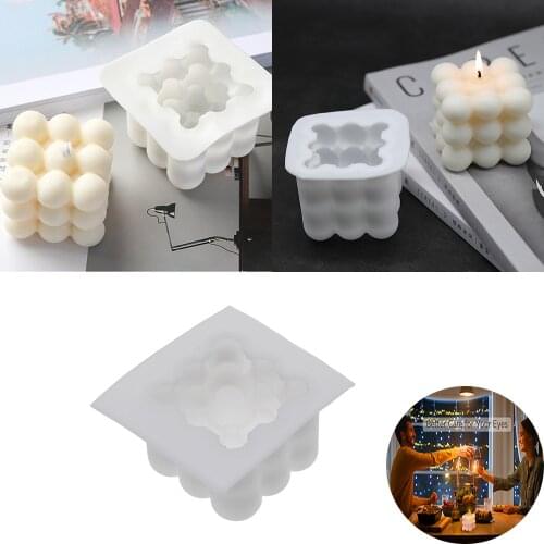 2021 New Simple Diy Candles Mould 3d Silicone Mold Hand-made Soy Aroma Wax Soap Candles Mold Kitchen Accessories New Year Tools