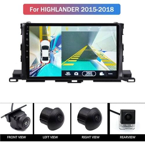 For Toyota Highlander 15-18 years 360 panoramic birds eye view system and car broadcasting multimedia video player combined int