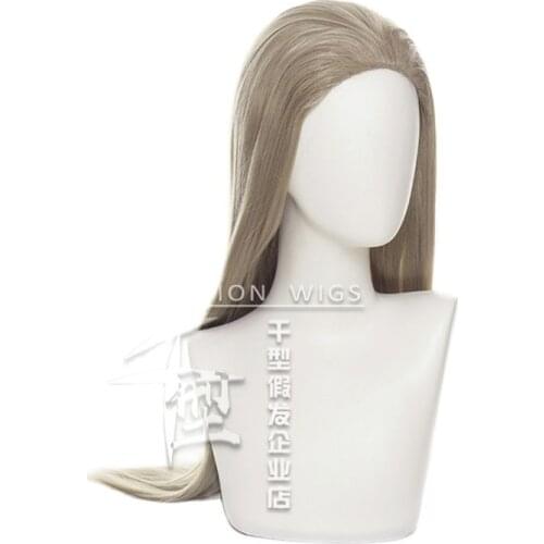 Coven Evelynn Wig LoL Cosplay Light Brown Long Straight Wig Heat Resistant Synthetic Hair Wig LoL Evelynn Cosplay