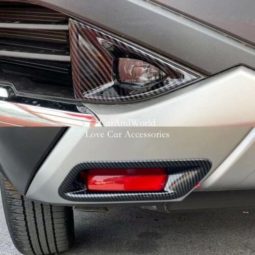 Carbon Fiber Front Rear Fog Lights Frame Cover Foglight Lamp Trims For Nissan X-Trail XTrail T33 Rogue 2021-2022 Car Accessories