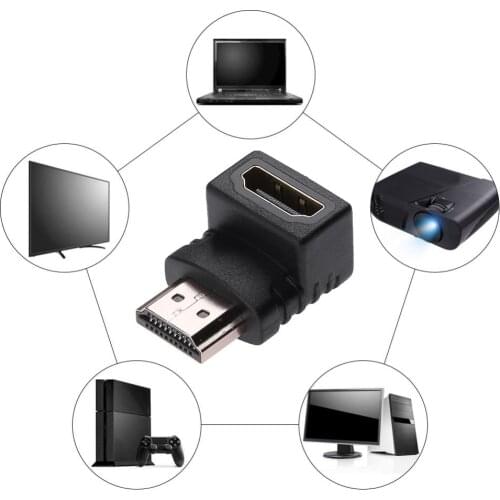 Male to Female Adapter Converter Extender 90 Degree Angle Male to HDMI-compatible Female Adapter for PC for PS4 for XBOX ONE