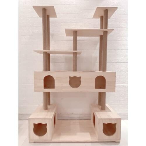 Solid Wood Cat Climbing Frame, Cat Litter, Sisal Cat Scratching Post, Cat Jumping Platform, Cat Toy, Pet Furniture