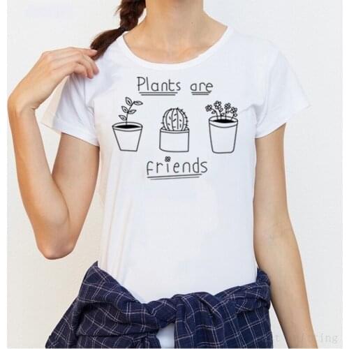 Plants Are Friends T-shirt Women Tee Shirt Funny Women Shirt Graphic Tumblr Gift For Her cute graphic harajuku kawaii goth Tops