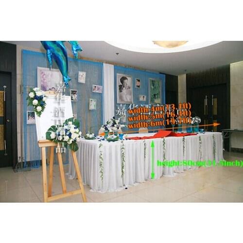 Table skirt banquet 13.1 ft(W)*31.5"(H) ice silk Tablecloth wedding party table swag table cover wedding decoration table skirt