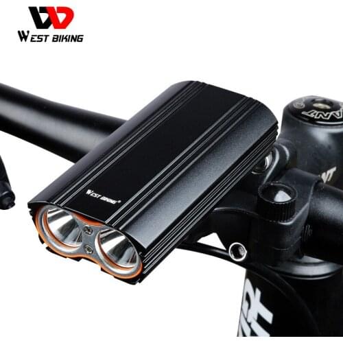 Bicycle light headlight waterproof outdoor riding night riding equipment aluminum alloy USB head rechargeable dual lamp holder