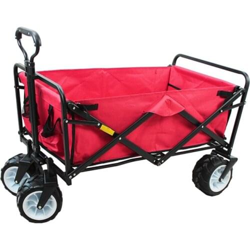 Foldable Garden Trolley Cart Tool 4 Wheels Garden Outdoor Cart Hand Truck Trolley Cart Wagon Utility Carts Home Garden HWC