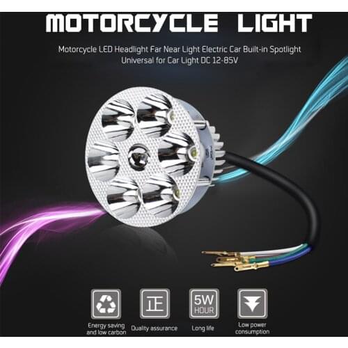 Universal Motorcycle LED Headlight Far Near Light Electric Car Built-in Spotlight Universal for Car Light Motor Bike Headlight