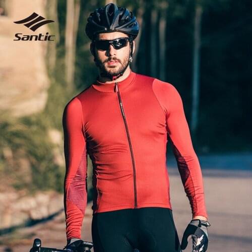 Santic Cycling Jersey Men Long Sleeve Maillot Ropa Ciclismo Bicycle Jerseys Pro Team Bike Jersey Tops Shirt Cycling Clothing