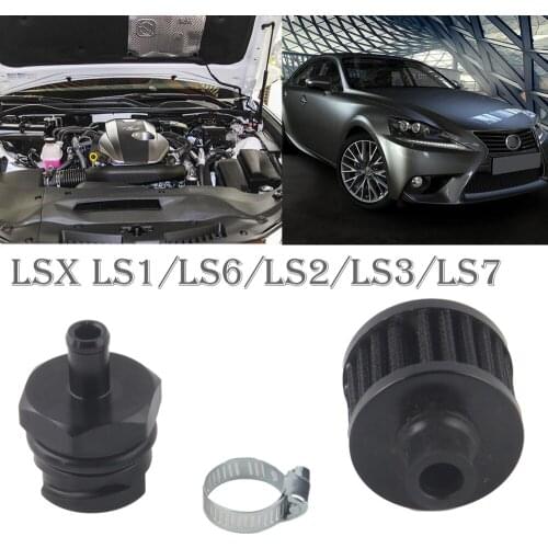 Billet Black Aluminum Valve Cover Oil Cap Fitting for LSX LS1/LS6/LS2/LS3/LS7 with filter GJT06
