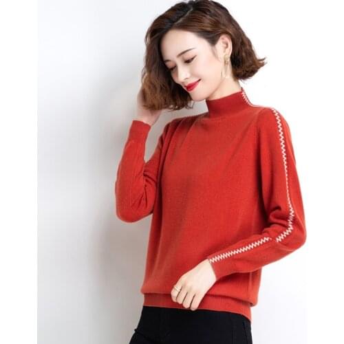 Women Cashmere Sweater Autumn Winter Turtleneck Jumper Female Pure 100% Wool Basic Bottom Sweaters Pullovers