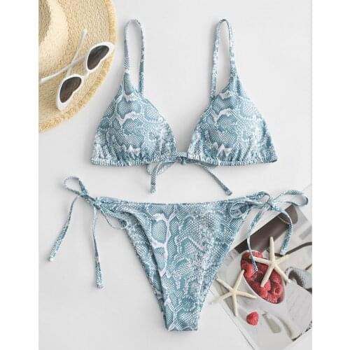 Sexy Leoaprd Bikini Set For Women Vintage Print Swimming Suit Swimsuit Female 2021 Two Pieces Bathing Suit