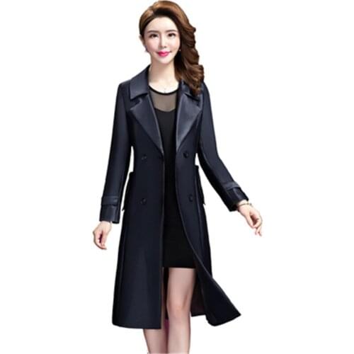 Plus size 5XL 2020 Autumn Women Trench Coat Casual Long Sleeve Elegant Windbreaker New Female Loose Outwear Big size Slim Coats