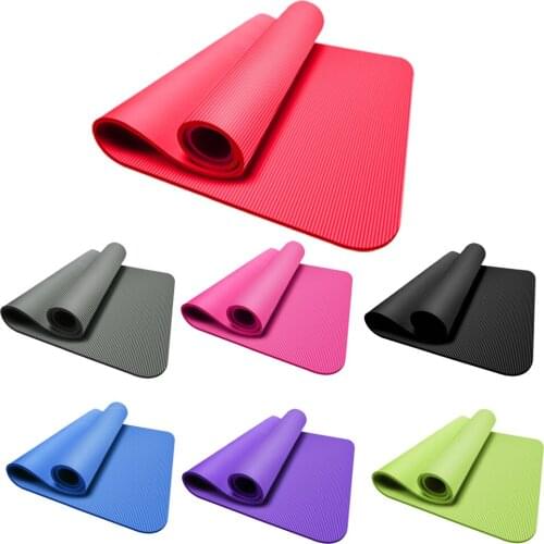 10mm NBR Yoga Mat Gymnastic Workout Cushion Non-Slip Exercise Pad for Yoga Pilates Dancing Fitness Body Building 183x61cm Adults