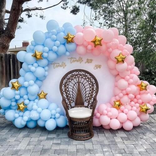 172pcs/lot Pastel Pink Blue Balloons Garland Arch Kit 10inch Gold Star Foil Balloon Wedding Birthday Party Decorations Baloon
