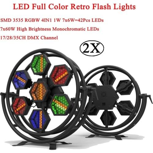 2Pcs/Lot High Brightness 500W LED Full Color Retro Flash Lights 1600K Color Temperature Sound Projector Lamp Music Party Light