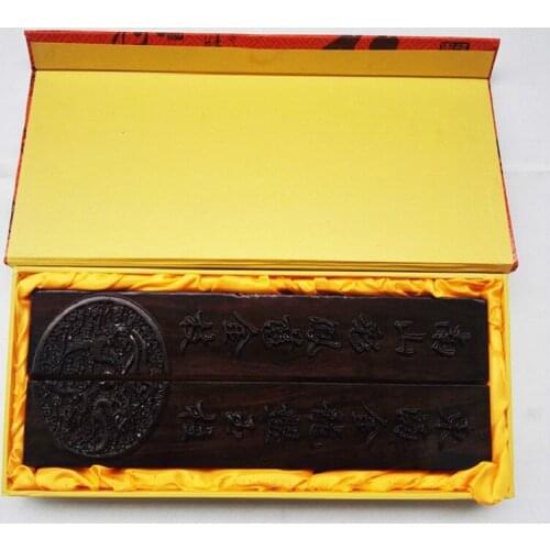 30cm Annatto Ebony Paper Weight Timber Wood Paperweight Wood Carving Handicraft Painting and Calligraphy Furnishing Articles