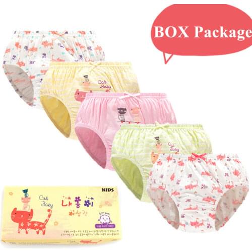 5 Pieces/Lot Girls Cotton Panties Cute Cartoon Children Underwear Boys Underwear Soft Breathable Kids Underpants 2-14 Years Old