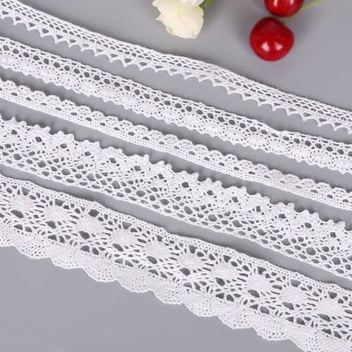 5 Yards/lot White Cotton Lace Trim Fabric Ribbon for DIY Apparel Sewing Handmade Patchwork Scrapbooking Craft Accessories
