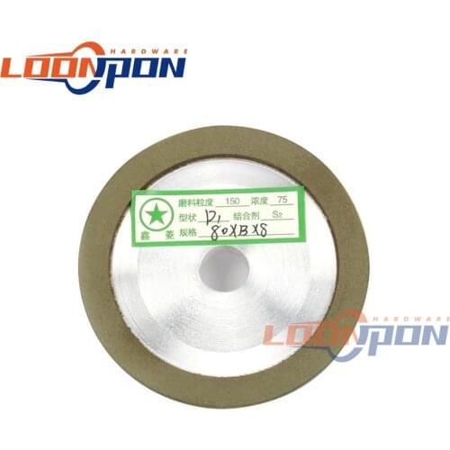80MM Diamond Grinding Wheel Resin Abrasive Milling Cutter Tool for Carbide Metal Metalworking 150# 75% Concertration