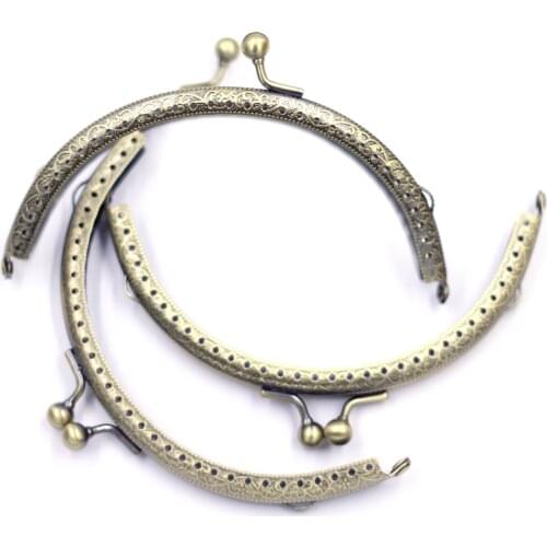 Bronze Tone DIY Arch Kiss Clasp Pattern Metal Frame Coin Purse Bag Making Wallet Lock Handbag Clutch Handle 10.5cm 12.5cm 15cm