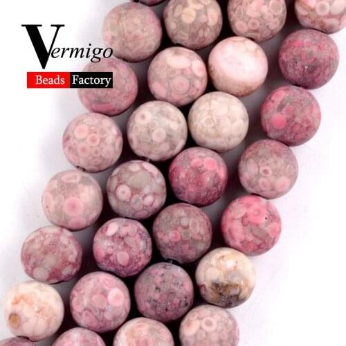 Natural Gem Dull Polish Rose Red Maifanitum Stone Beads For Jewelry Making 6 8 10mm Matte Round Loose Beads Diy Bracelets 15