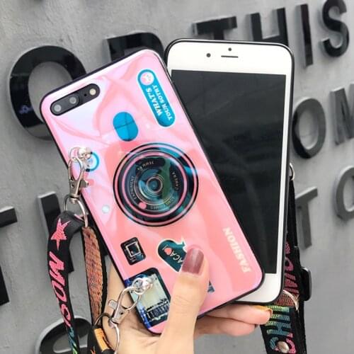 3D Camera Case For huawei P30 P20 mate 20 pro honor 20 10 10i 9 lite 8X NOVA 3i Y9 2019 soft tpu cover with Lanyard and Bracket