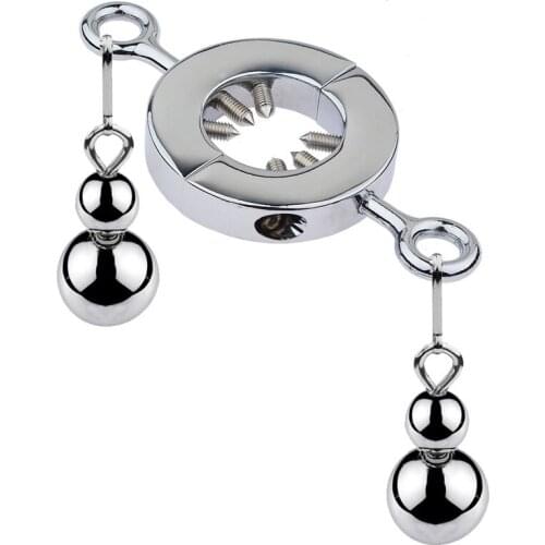 Metal Double Pendant With Thorn Phallic Ring Penis Enlargement Weight Stretcher Extender Sex Tools Male SM Alternative Sex Toys