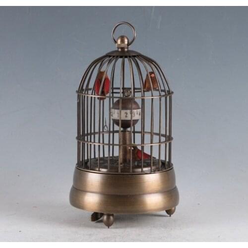 European Exquisite Brass Classical Mechanical Birds Clock