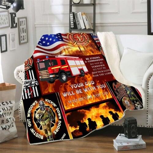 Firemen Fleece Blanket 3D full printed Wearable Blanket Adults/kids Fleece Blanket Sherpa Blanket Drop Shipping