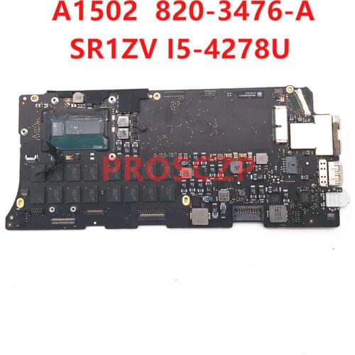 High quality For Macbook Pro Retina 13" A1502 Laptop motherboard 820-3476-A With SR1ZV I5-4278U CPU 100% tested OK+Free shipping
