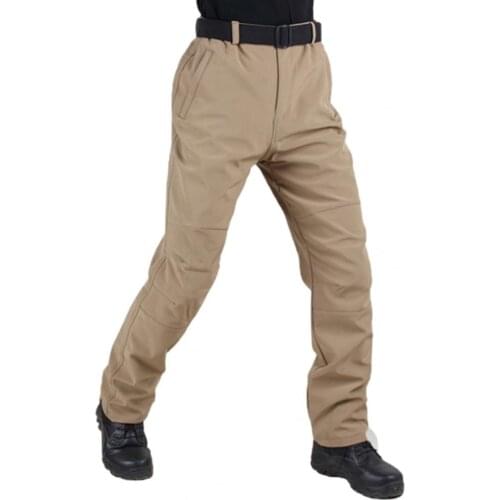 Men Casual Pants Zipper Pockets Thick Warm Long Trousers Outdoor Hiking Cargo Pants Mens Clothing 2021
