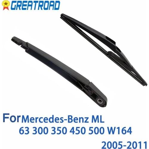 Wiper 12" Rear Wiper Blade & Arm Set Kit For Mercedes-Benz ML 63 300 350 450 500 W164 2005-2011 Windshield Windscreen