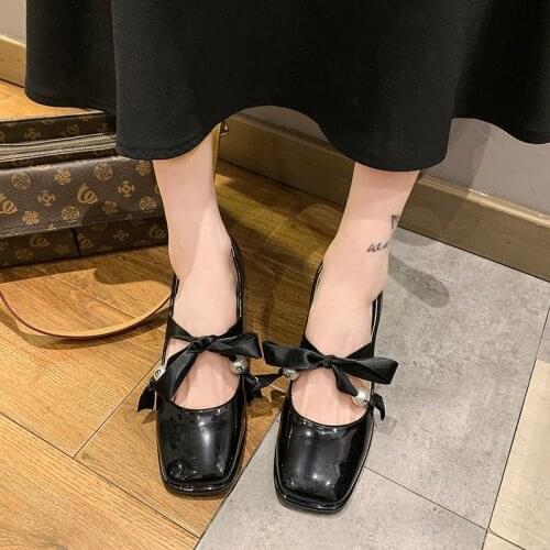 2021 Autumn New Mid Heel Shoes Casual Round Toe Small Leather Shoes Female British Style Thick Bottom All-match Womens Shoes