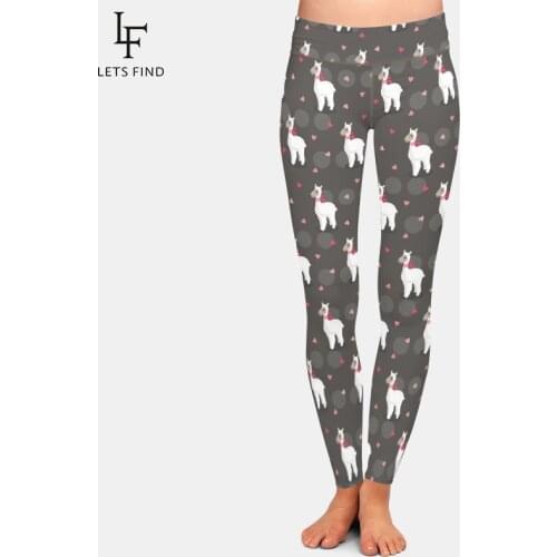 LETSFIND New Fitness Leggings Women High Waist Workout Leggings Push Up 3D Cartoon Sheep Print Elastic Slim Pants Plus Size