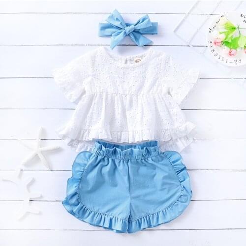 Toddler Kids Baby Girls Clothes Letter White T-shirt Tops +Sunflower Shorts +Headband Girls Boutique Outfits Set 1 2 3 4 Years